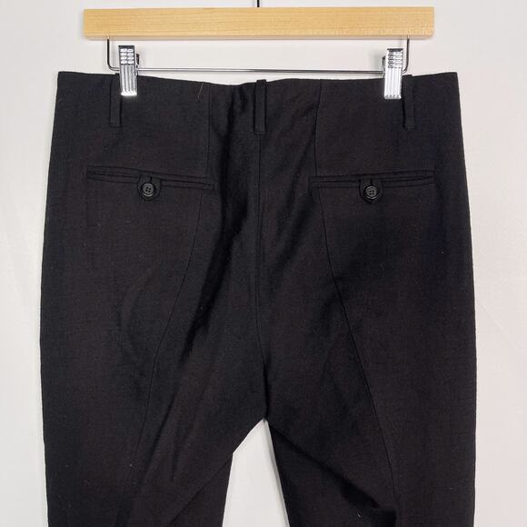 Forme 3'3204322896 Womens IT 44 Black Cropped Wool Pants Tapered Button Fly - Picture 7 of 14